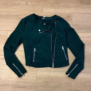 Divided Dark Green Feaux Leather Jacket